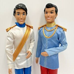 Disney Prince Charming + Eric Dolls Mattel Cinderella The Little Mermaid 2013